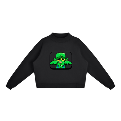 Essential Fleece Mock-Neck Crew Sweatshirt