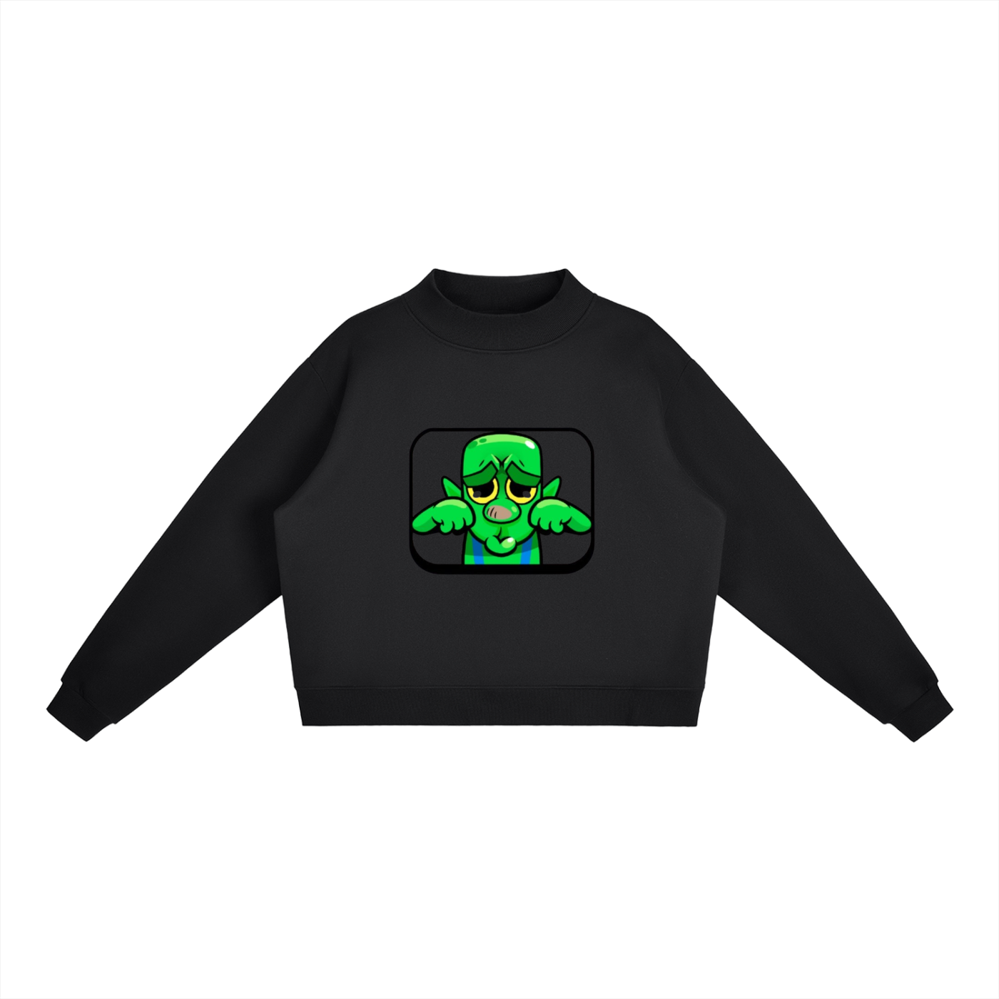 Essential Fleece Mock-Neck Crew Sweatshirt